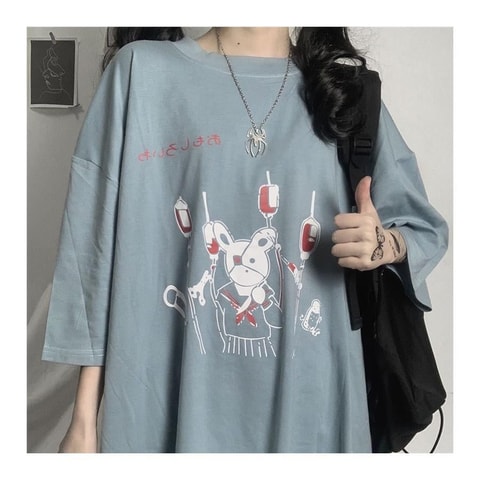 Anime Harajuku Gothic Punk Mavi (Unisex) T-Shirt 