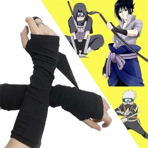 Anime Naruto Düz Siyah İkili Kolluk