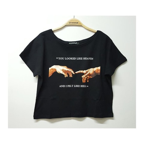 Art - You Looked Like Heaven I Felt Like Hell  Kadın Yarım T-Shirt