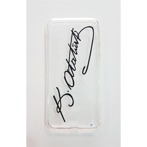 Atatürk Siyah İmza Şeffaf İphone Telefon Kılıfları