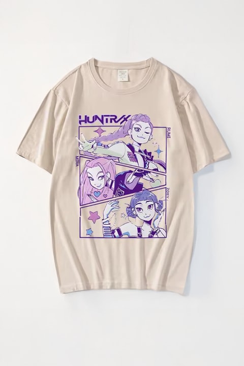 Bej KPop Demon Hunters Collage Y2K Unisex T-shirt