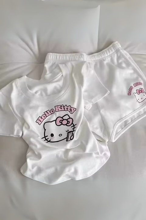 Beyaz Hello Kitty Pijama Takımı