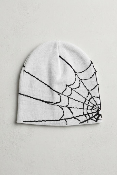 Beyaz Örümcek Ağlı Gotik Unisex Bere