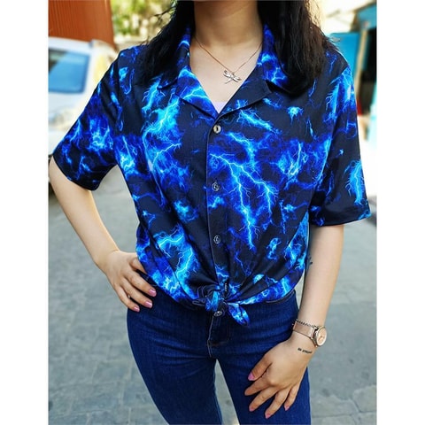 Blue Lightning Unisex Gömlek