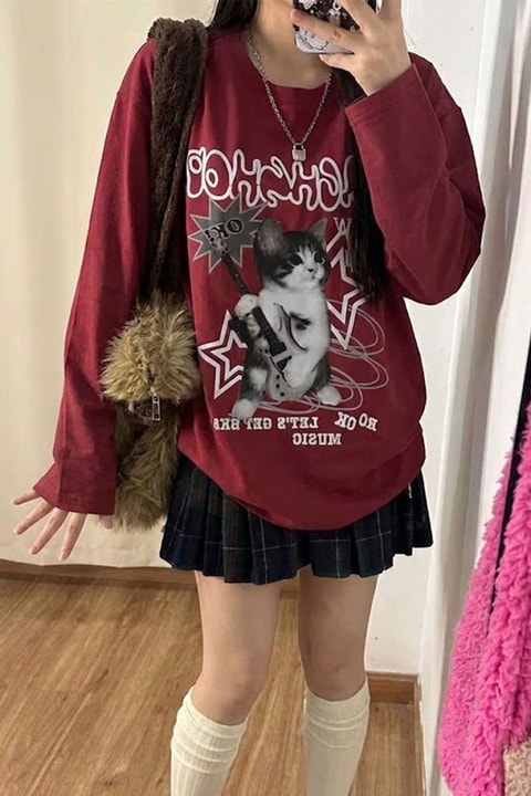 Bordo Playing Guitar Cat Unisex Sweatshirt