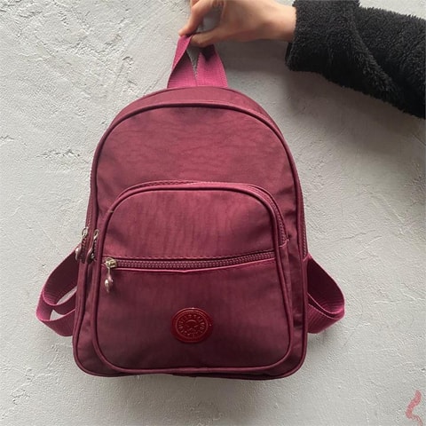 Bordo Üç Gözlü Krinkıl Sırt Çantası