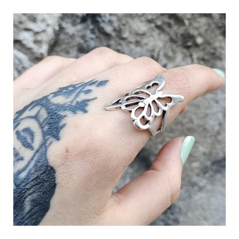 Butterfly Silver Ayarlanabilir Yüzük 