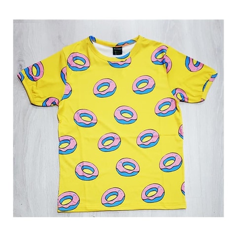 Dijital Baskı Donut Kolaj Unisex T-Shirt