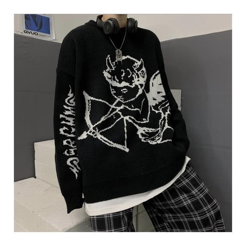 Eros Siyah Oversize Kazak