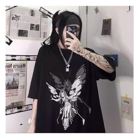 Harajuku Fairy Girl Siyah Unisex T-Shirt