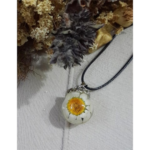 İpli Tüp Papatya Kolye