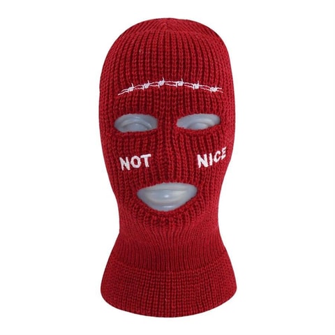 Kırmızı Dikenli Tel Not Nice Kar Maskesi