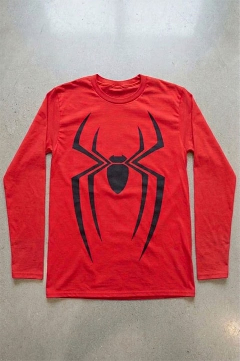 Kırmızı Spider Gotik Y2K Unisex Sweatshirt