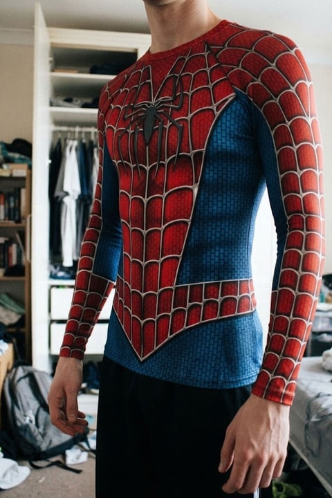 Kırmızı Spider Man Unisex Uzun Kollu T-Shirt