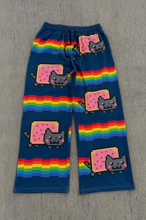 Lacivert Nyan Cat Rainbow Harjauku Y2K Unisex Eşofman