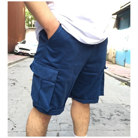 Mavi Renkli Unisex Kapri