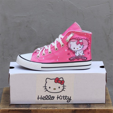 Pembe Hello Kitty - Charmmy Kitty Uzun Kanvas Ayakkabı