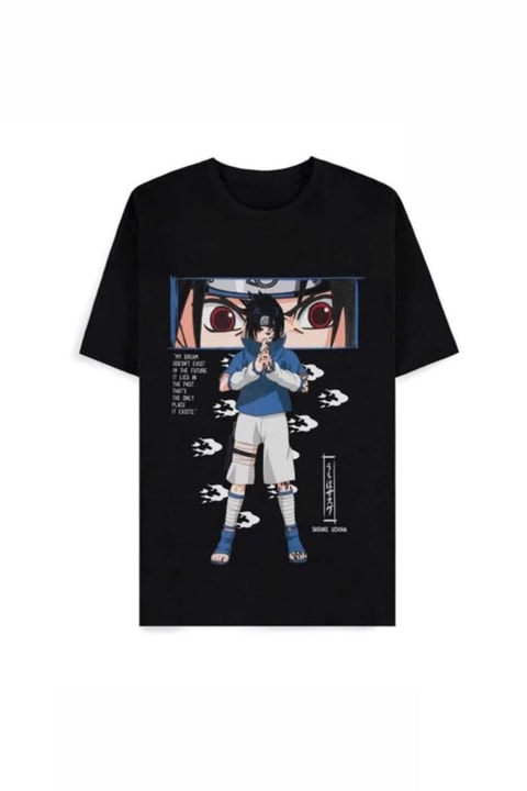 Siyah Anime Naruto Sasuke Eyes Unisex T-Shrit
