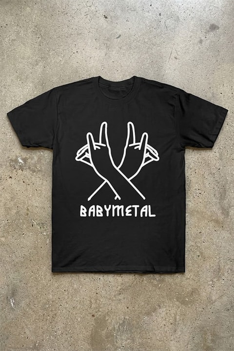 Siyah Babymetal The Fox Sign Unisex Y2K T-Shirt