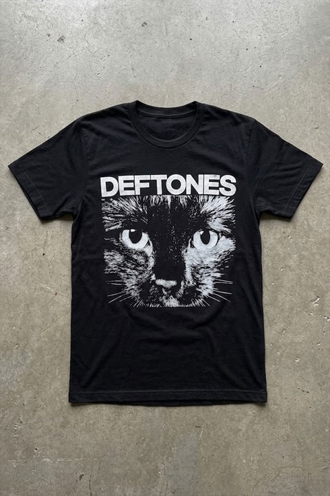 Siyah Deftones Cat Gotik Y2K Unisex T-Shirt