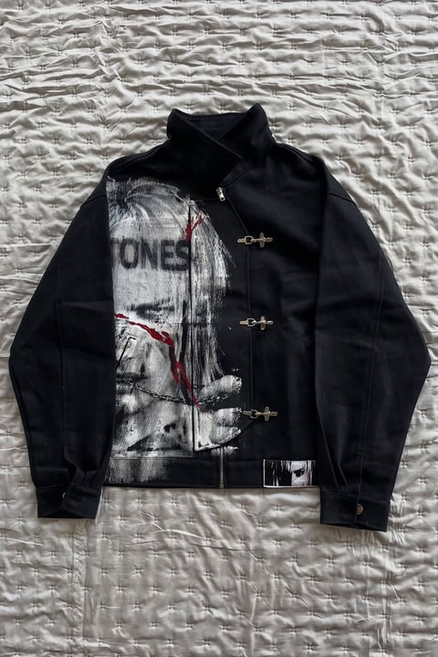 Siyah Deftones Entombed Kancalı Gabardin Grunge Gotik Y2K Unisex Ceket