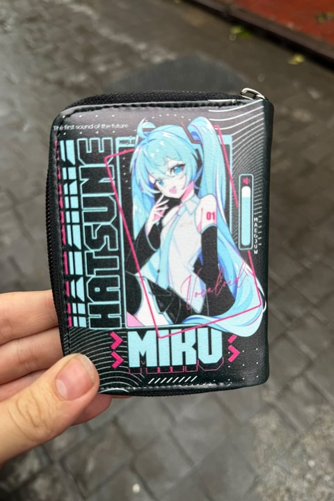 Siyah Hatsune Miku 01 Unisex Cüzdan