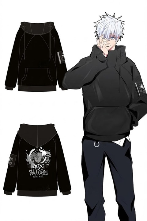 Siyah Jujutsu Kaisen Satoru Gojo Anime Unisex Sweatshirt