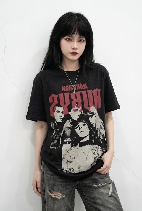Siyah Maneskin Y2K  Unisex T-Shirt