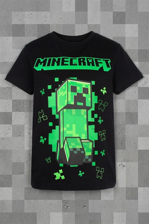 Siyah Minecraft Creeper Unisex T-Shirt