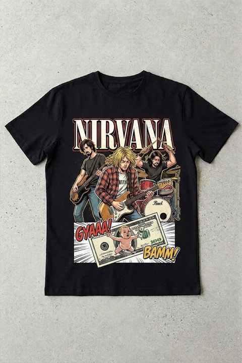 Siyah Nirvana Anime Manga Collection Y2K Unisex T-Shirt