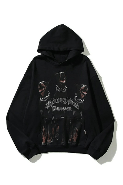 Siyah Represent Thoroughbred Unisex Kapüşonlu Sweatshirt