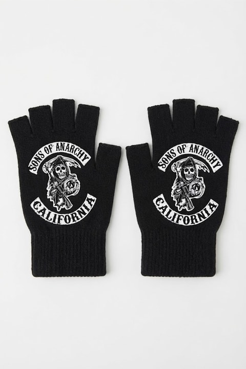 Siyah Sons of Anarchy California Kesik Parmak Unisex Eldiven