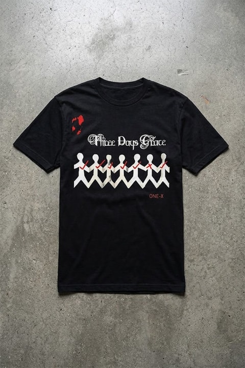 Siyah Three Days Grace One-X Unisex Y2K T-Shirt