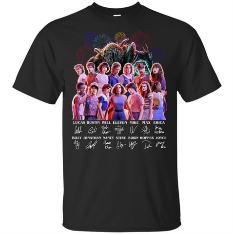 Stranger Things All Character Signatures  Büyük Beden T-Shirt