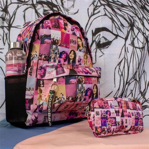 Suluklu Pembe Black Pink Album Cover Kalemlikli Okul Sırt Çantası