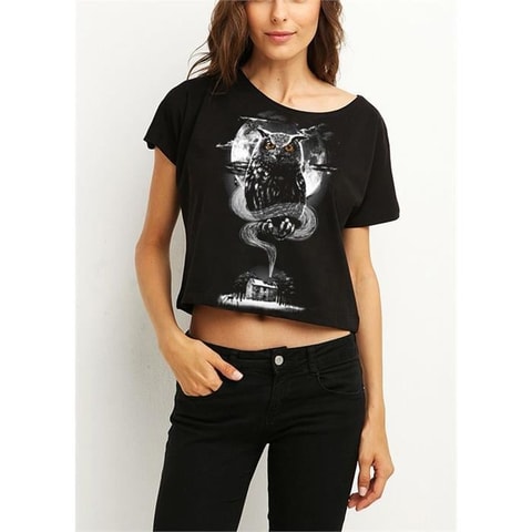 The Owl - Baykuş Yarım Kadın T-Shirt