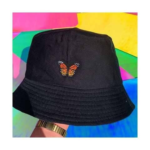 Turuncu Butterfly - Kelebek Bucket Şapka