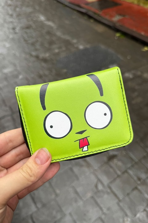 Yeşil Invader Zim Face Unisex Cüzdan