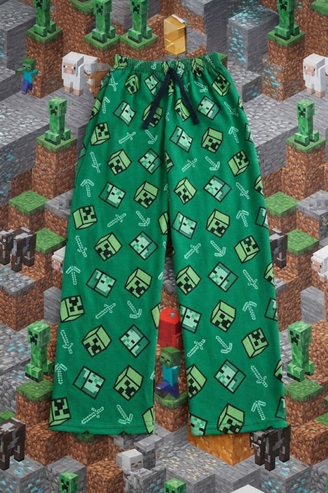 Yeşil Minecraft Creeper Beli Lastikli Y2K Eşofman