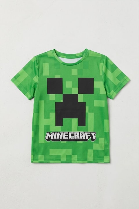 Yeşil Minecraft Creeper Unisex T-Shirt