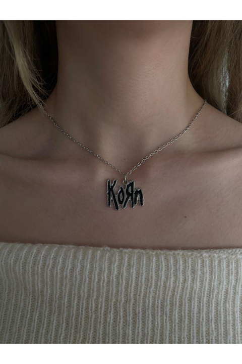 Korn Siyah Müzik Grup Rock Metal Tasarım Unisex Kolye