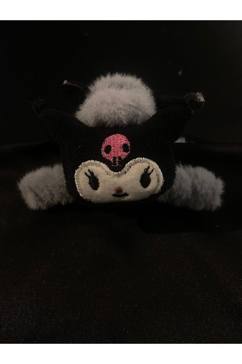 Kuromi Gri Peluş Oyuncak Kuromi Bebek Çocuk Kadın Kelebek Toka