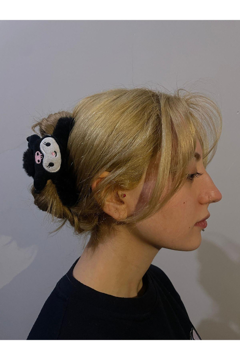 Kuromi Siyah Uzun Peluş Oyuncak Kuromi Bebek Çocuk Kadın Kelebek Toka