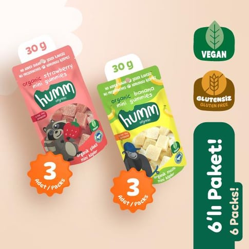 Organik Glutensiz Vegan Mini Küpler Atıştırmalık Paketi 6 adet (2 çeşit) görseli.