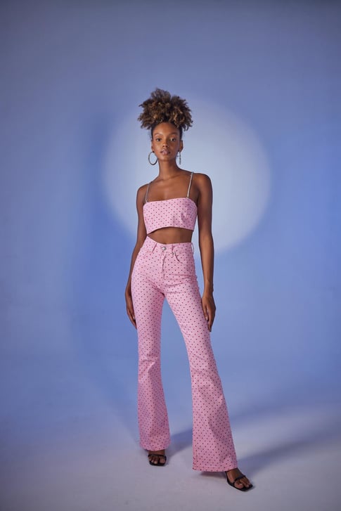 Spring Jean Pantolon Pembe