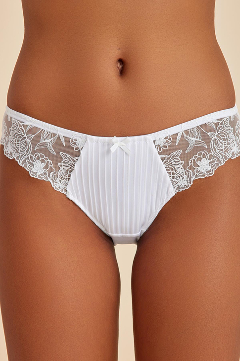 Paris Ekru Dantelli Slip Külot