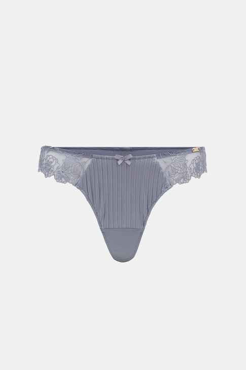 Paris Gri Mavi Dantelli String Külot