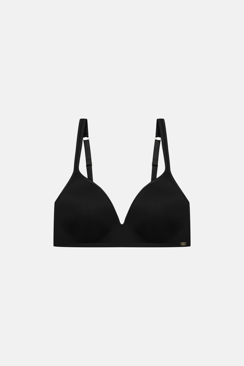 AMARELLEDesteksizSienna Siyah Comfort Bra Büyük Beden Toparlayıcı Sütyen- Balensiz, Dolgusuz, Kalın Askılı