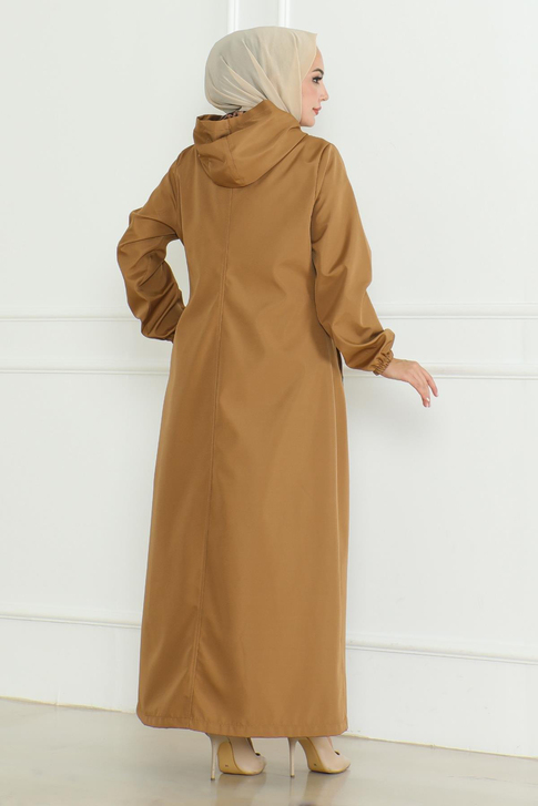 Armalı Fermuarlı Trençkot Taba 19217