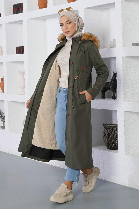 Bağcık Detaylı Mont Haki 15800